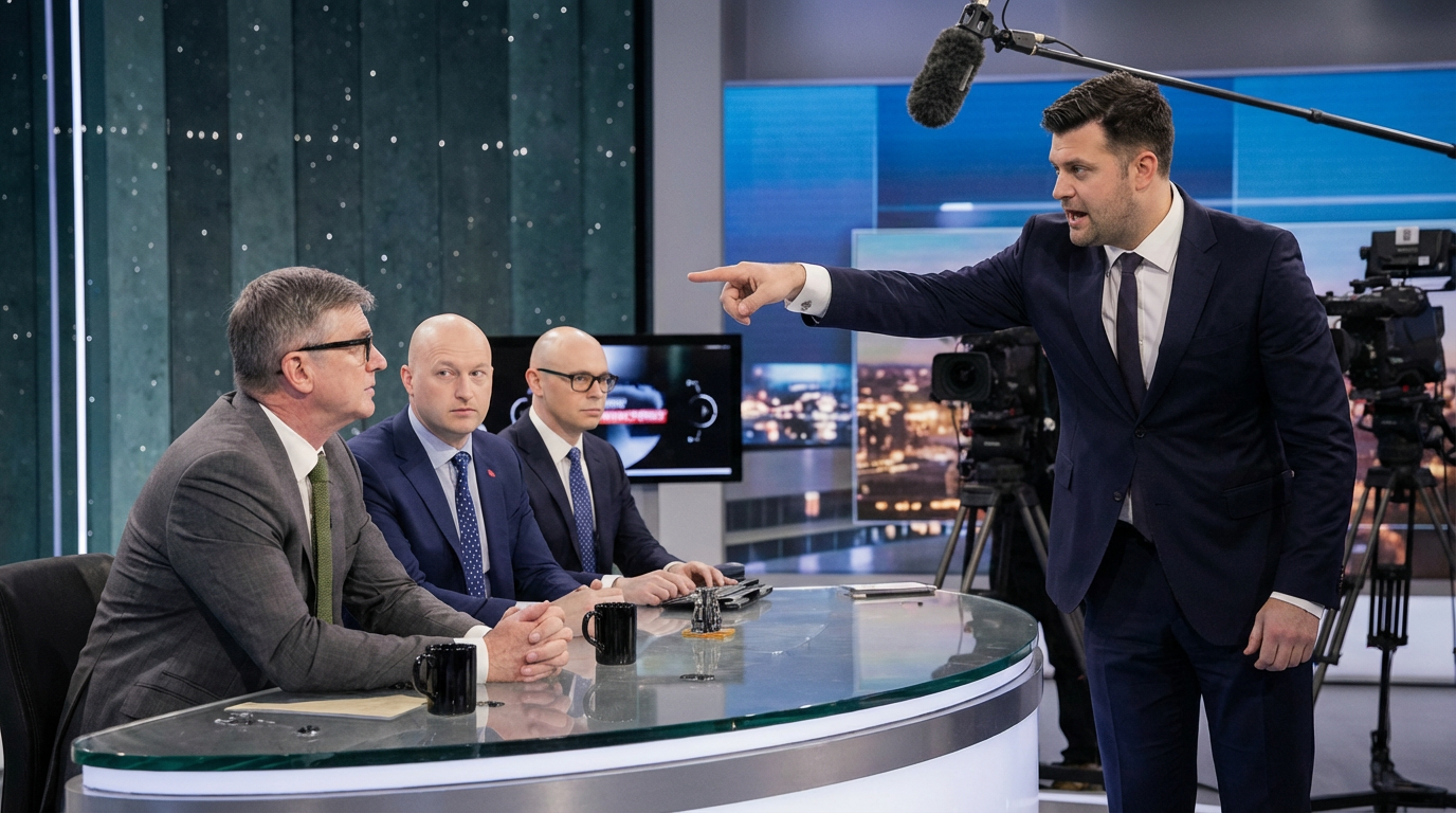 Speaker at podium experiencing stage fright at British conference